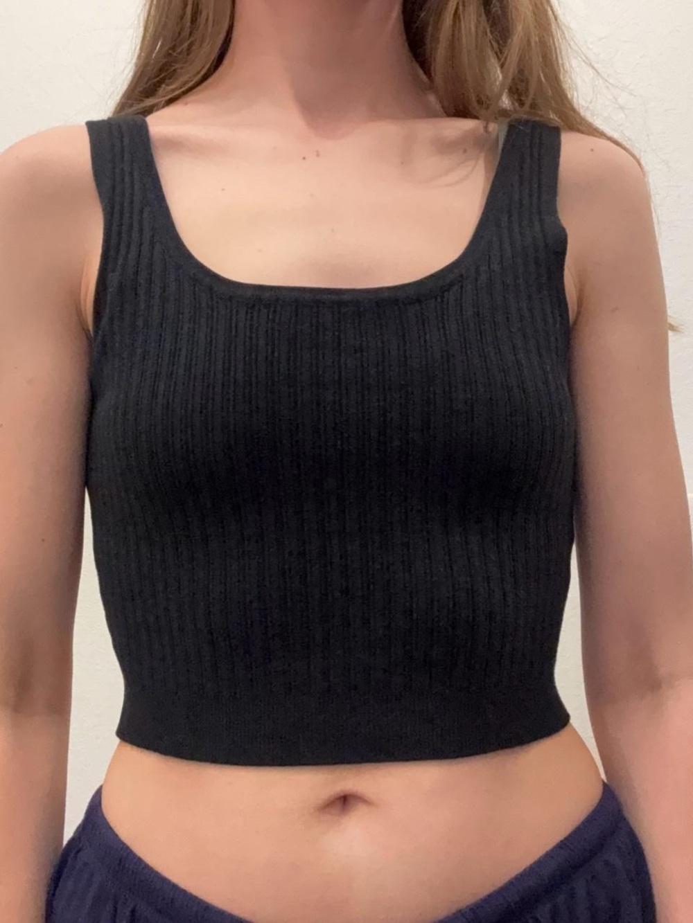 Forever 21 black ribbed crop tank top